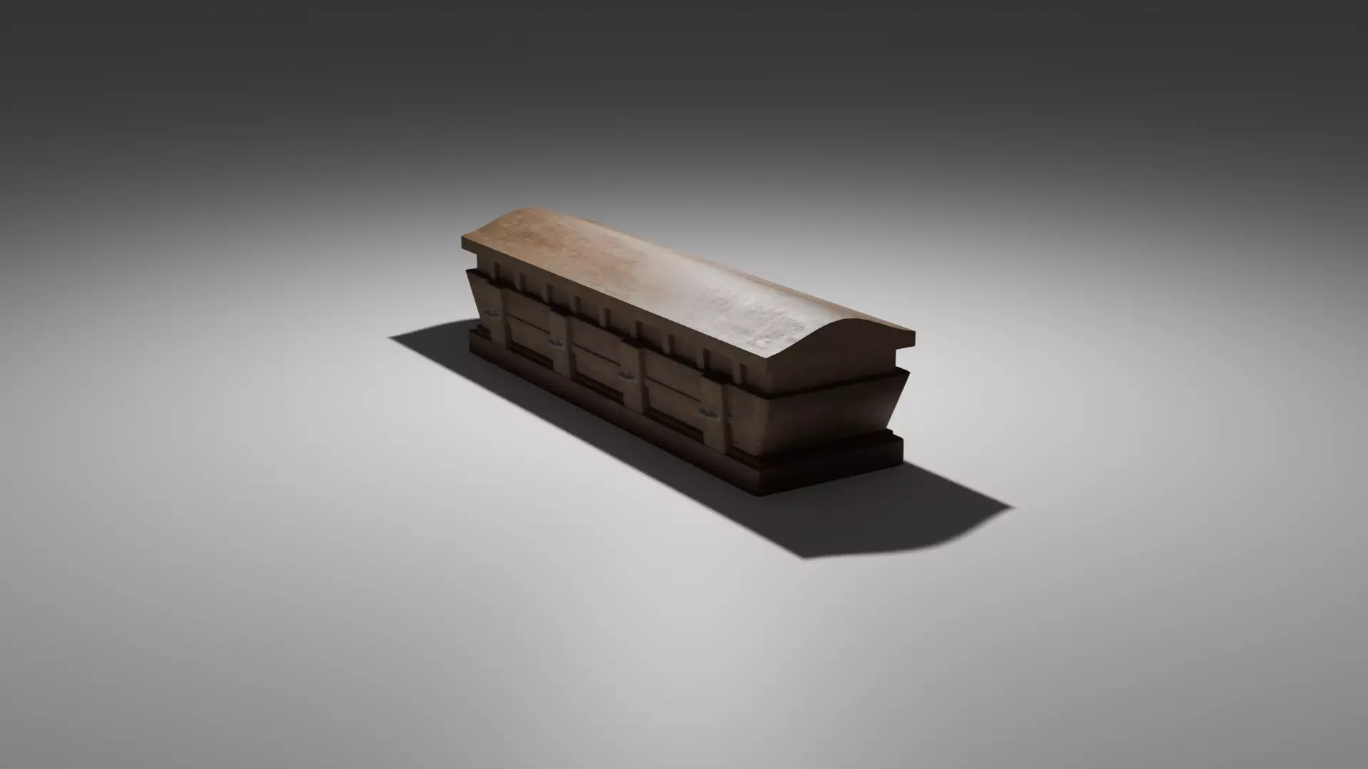 Casket Low-poly 3D model_4