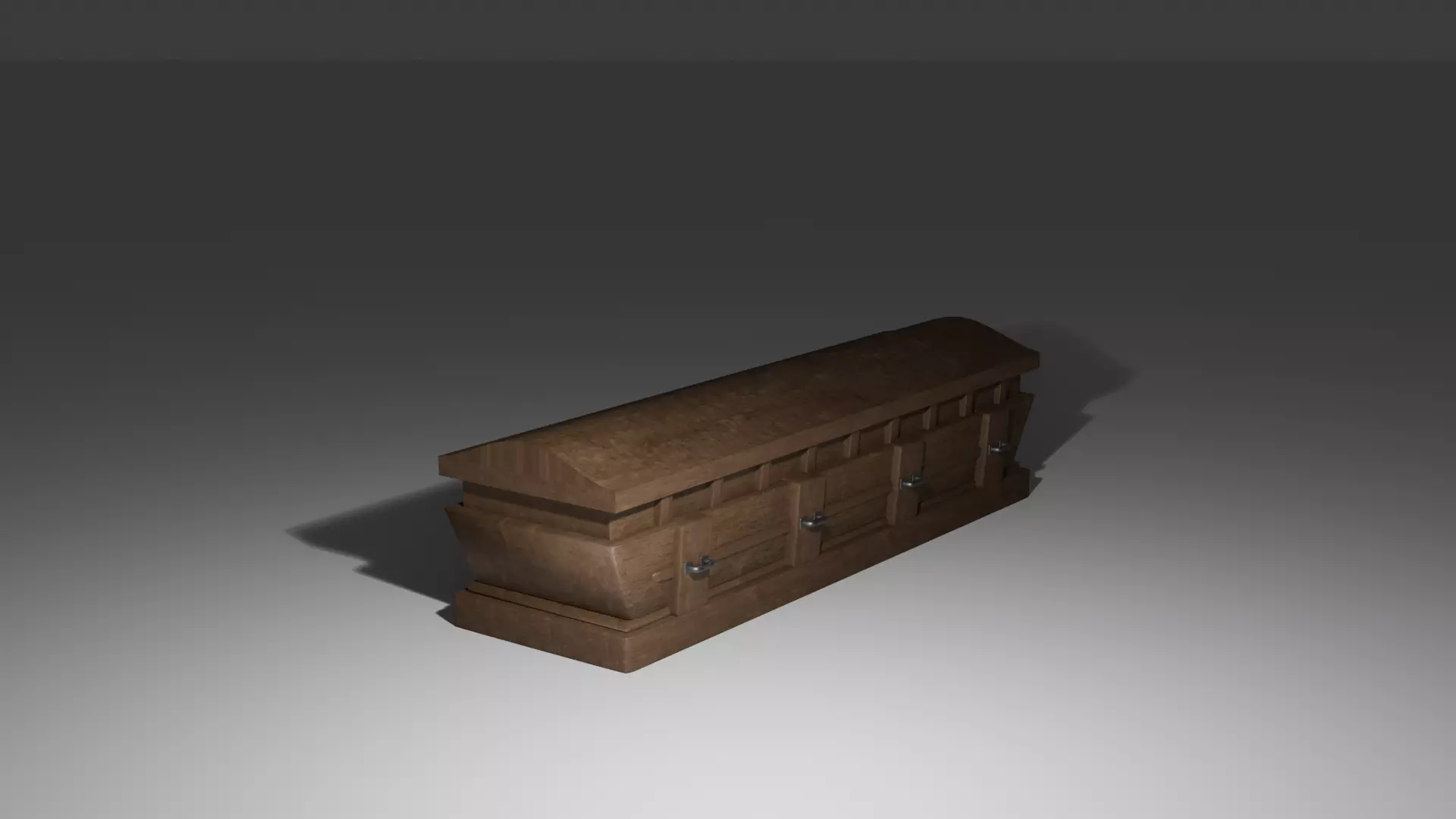 Casket Low-poly 3D model_3