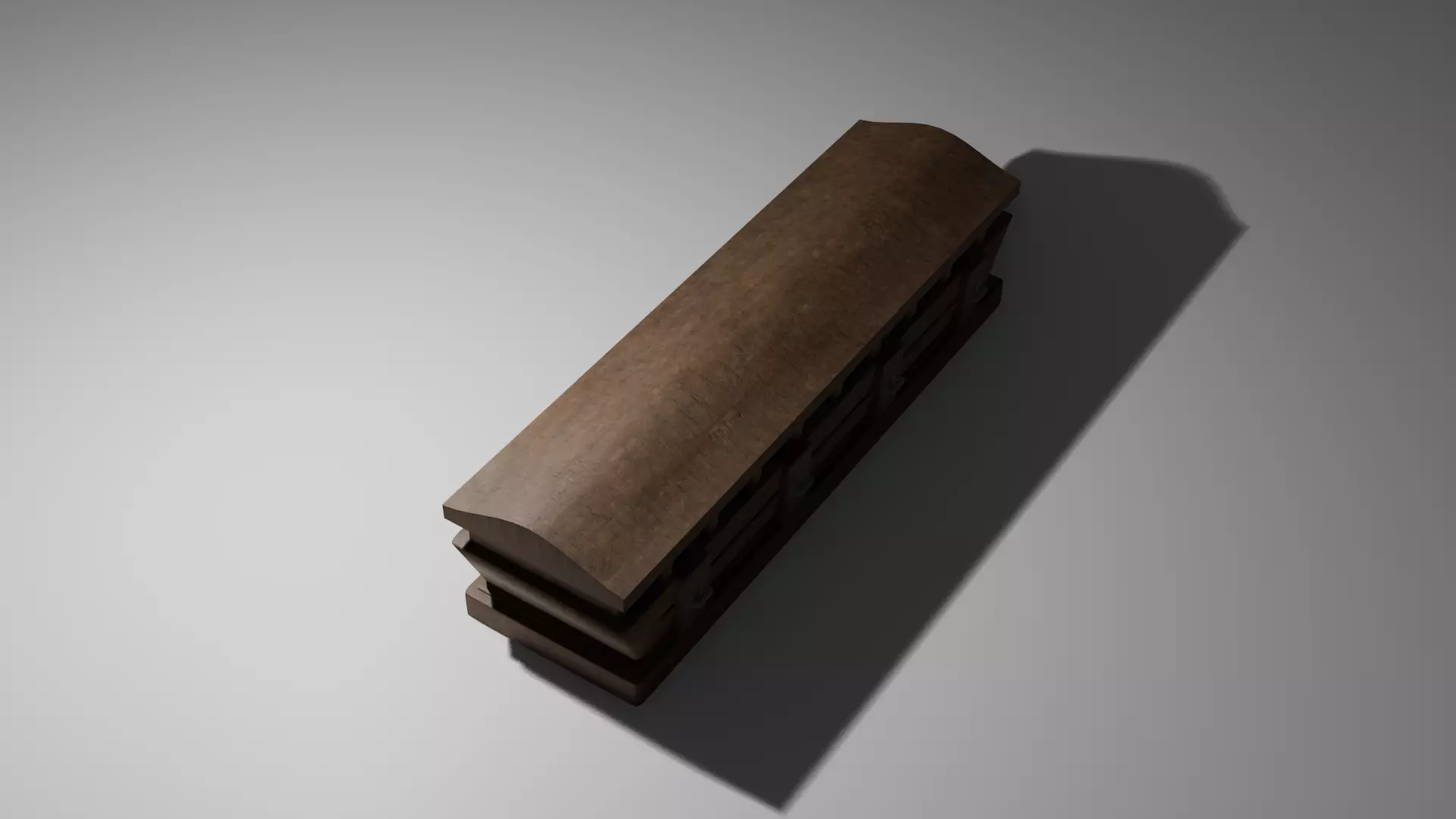 Casket Low-poly 3D model_0