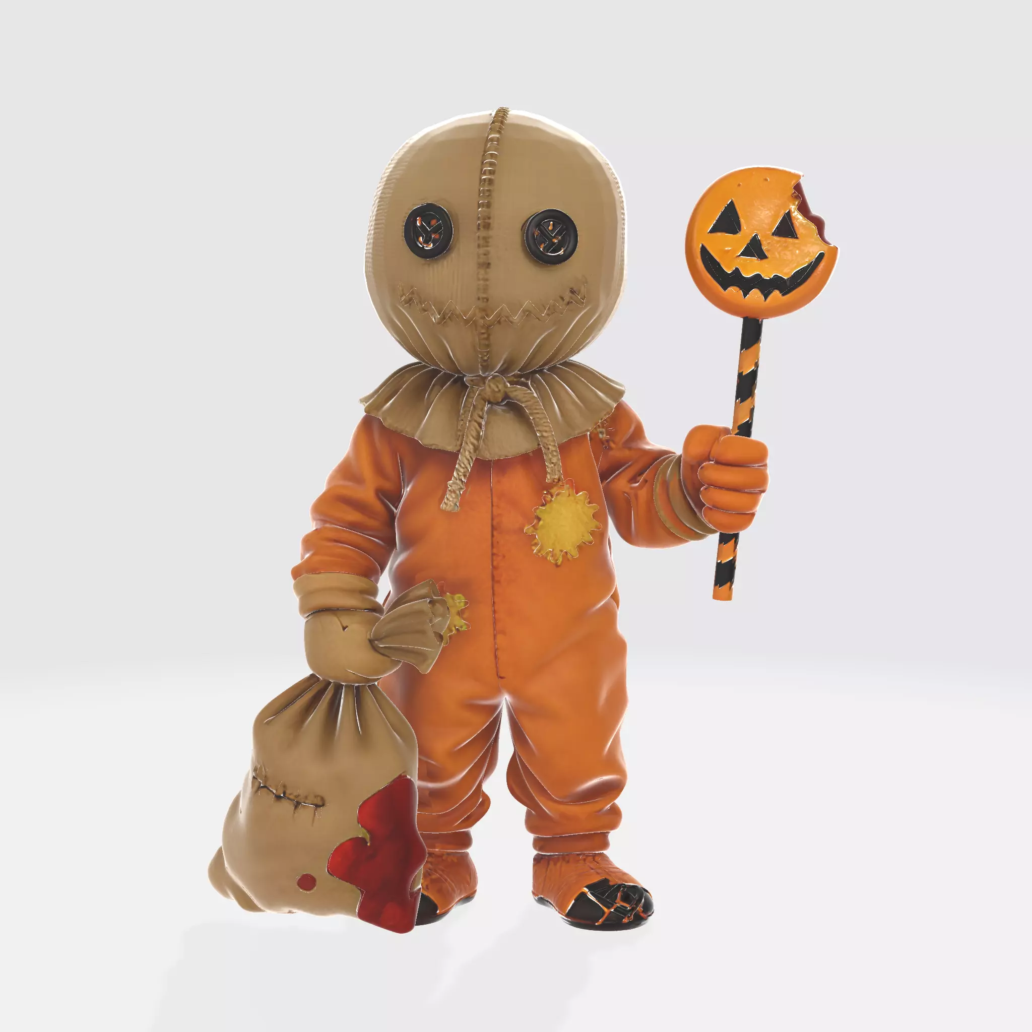 Sam Trick r Treat Horror Figurine Halloween Pumpkin Lollipop 3D print model_1