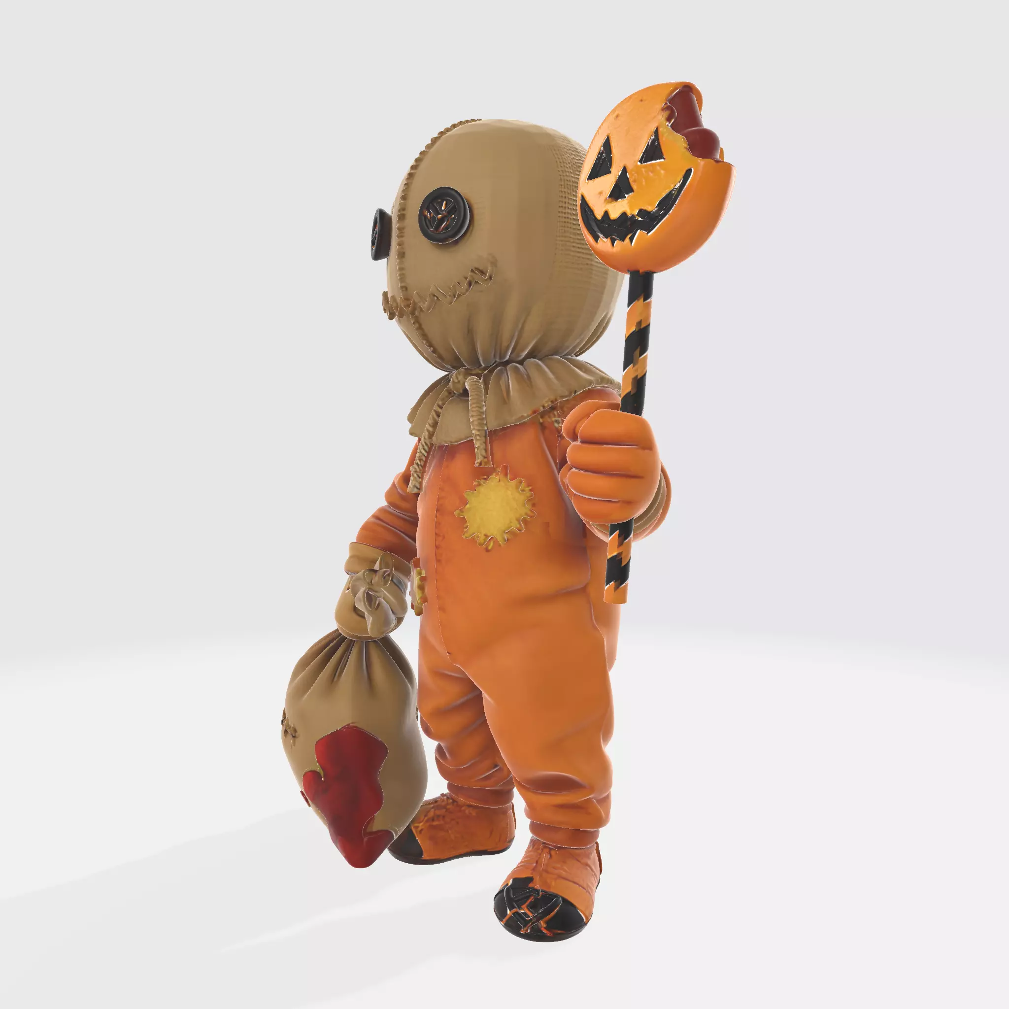 Sam Trick r Treat Horror Figurine Halloween Pumpkin Lollipop 3D print model_2