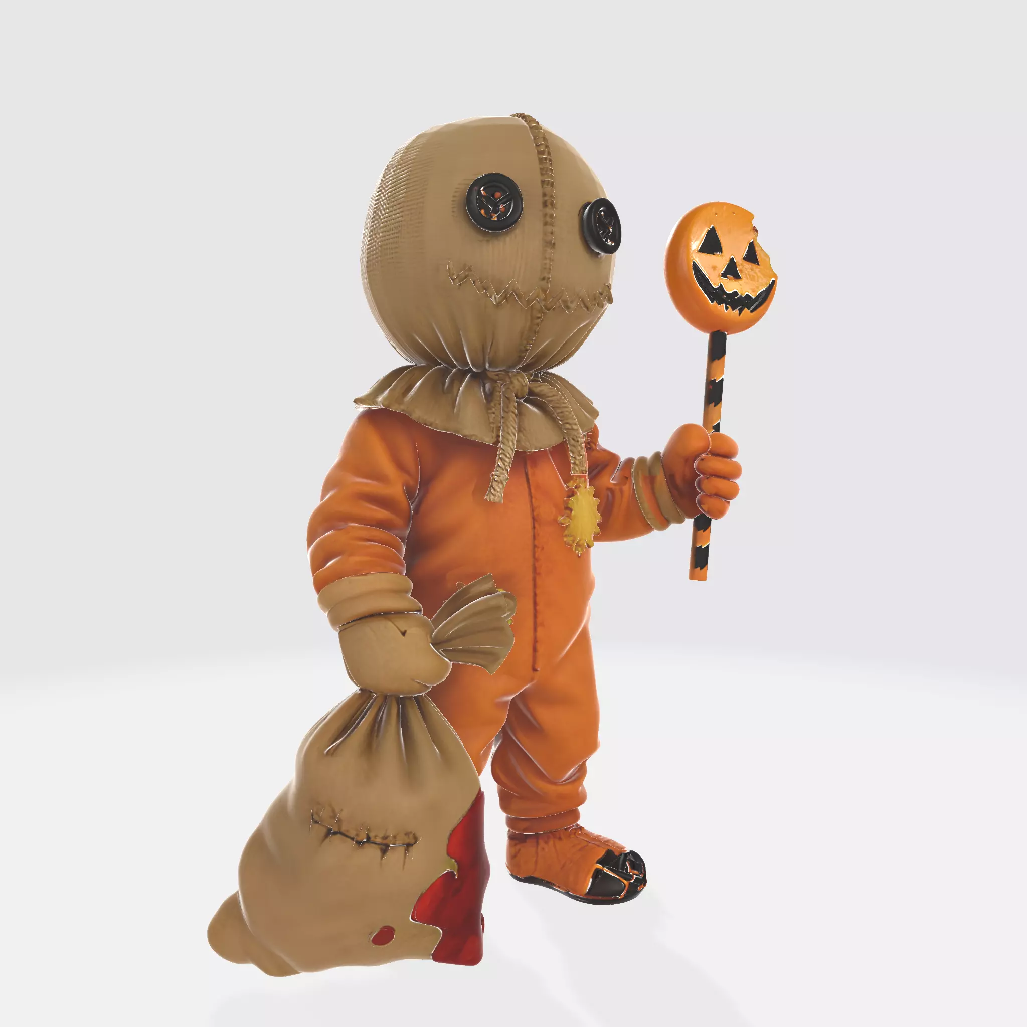 Sam Trick r Treat Horror Figurine Halloween Pumpkin Lollipop 3D print model_4