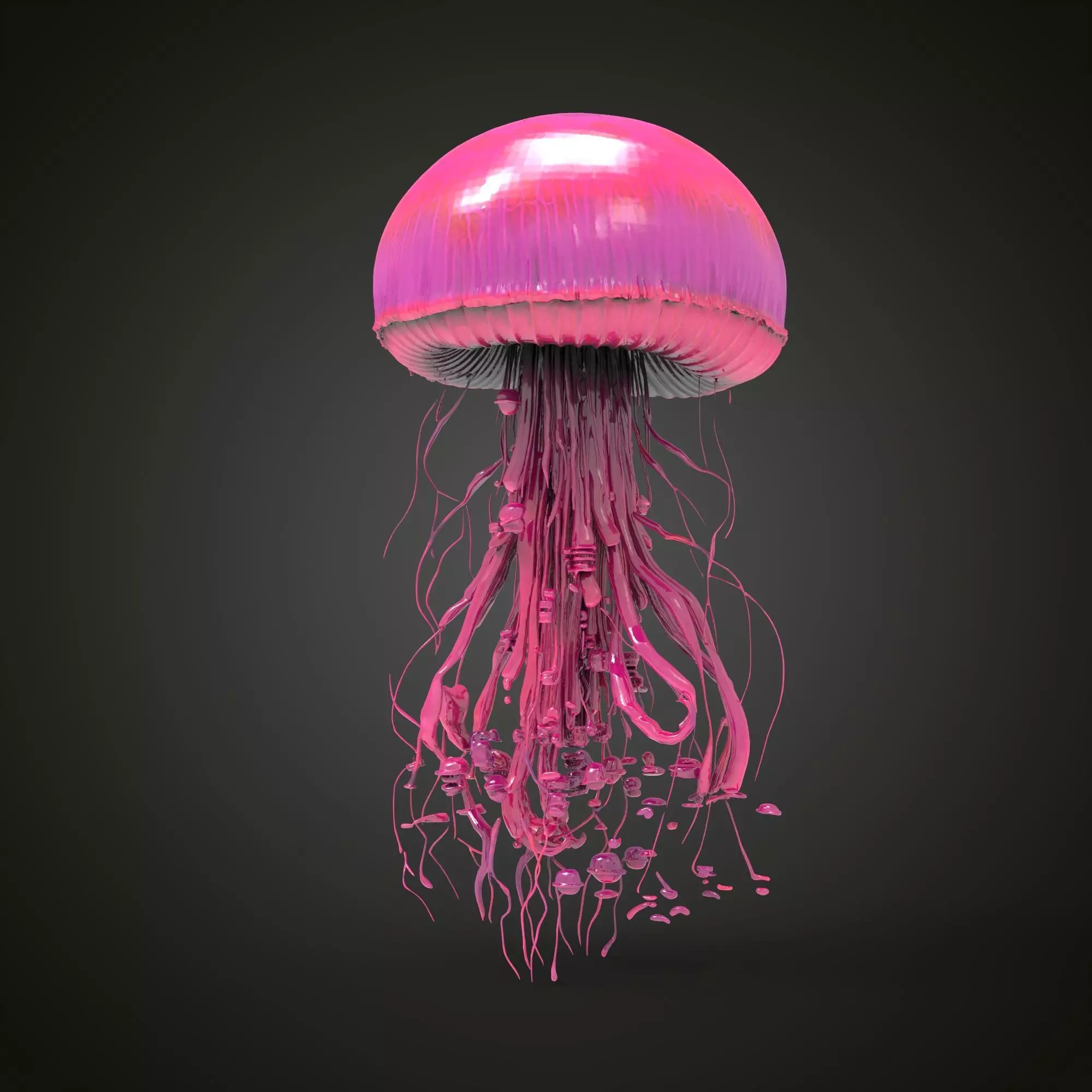 Pink  jellyfish 3D model_0