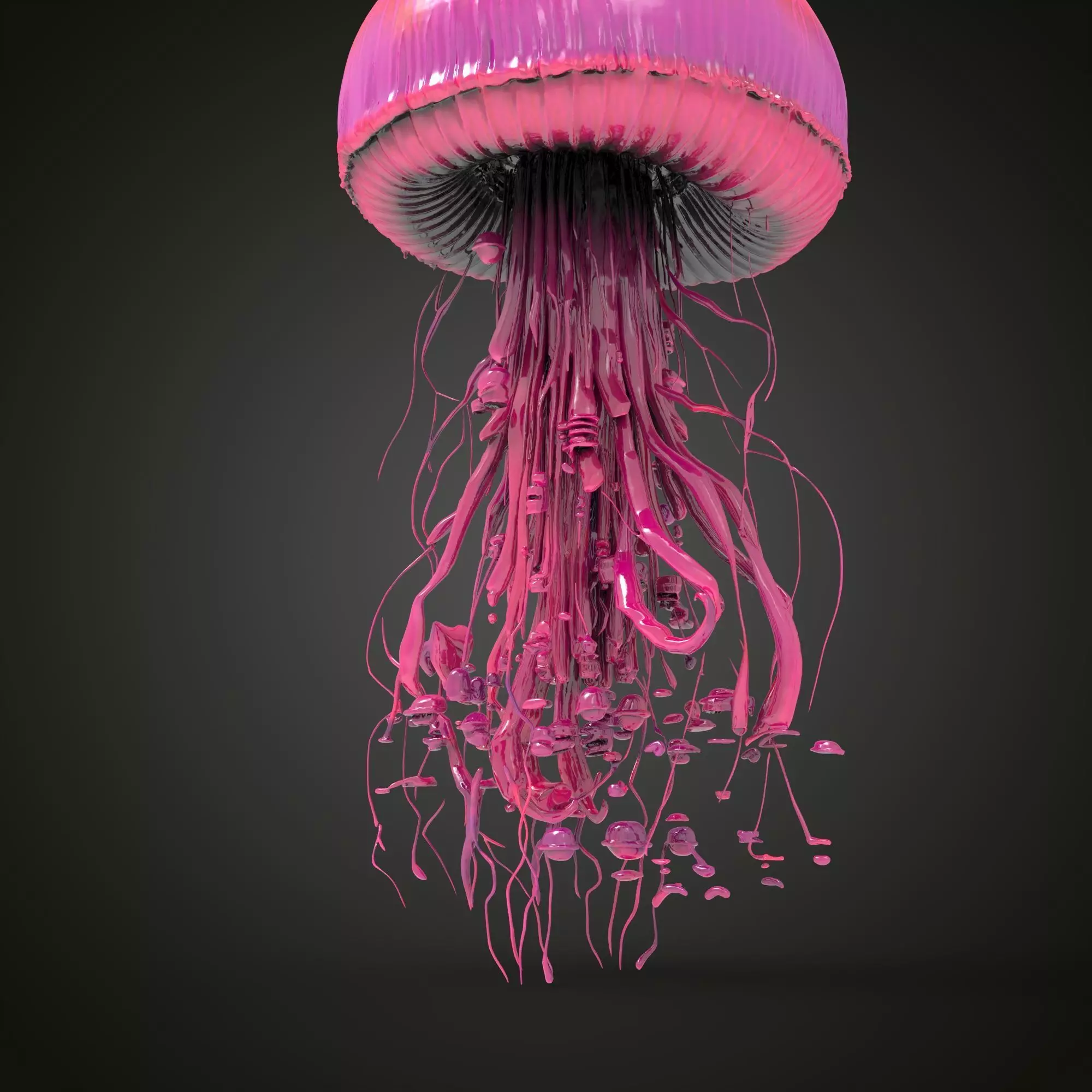 Pink  jellyfish 3D model_2
