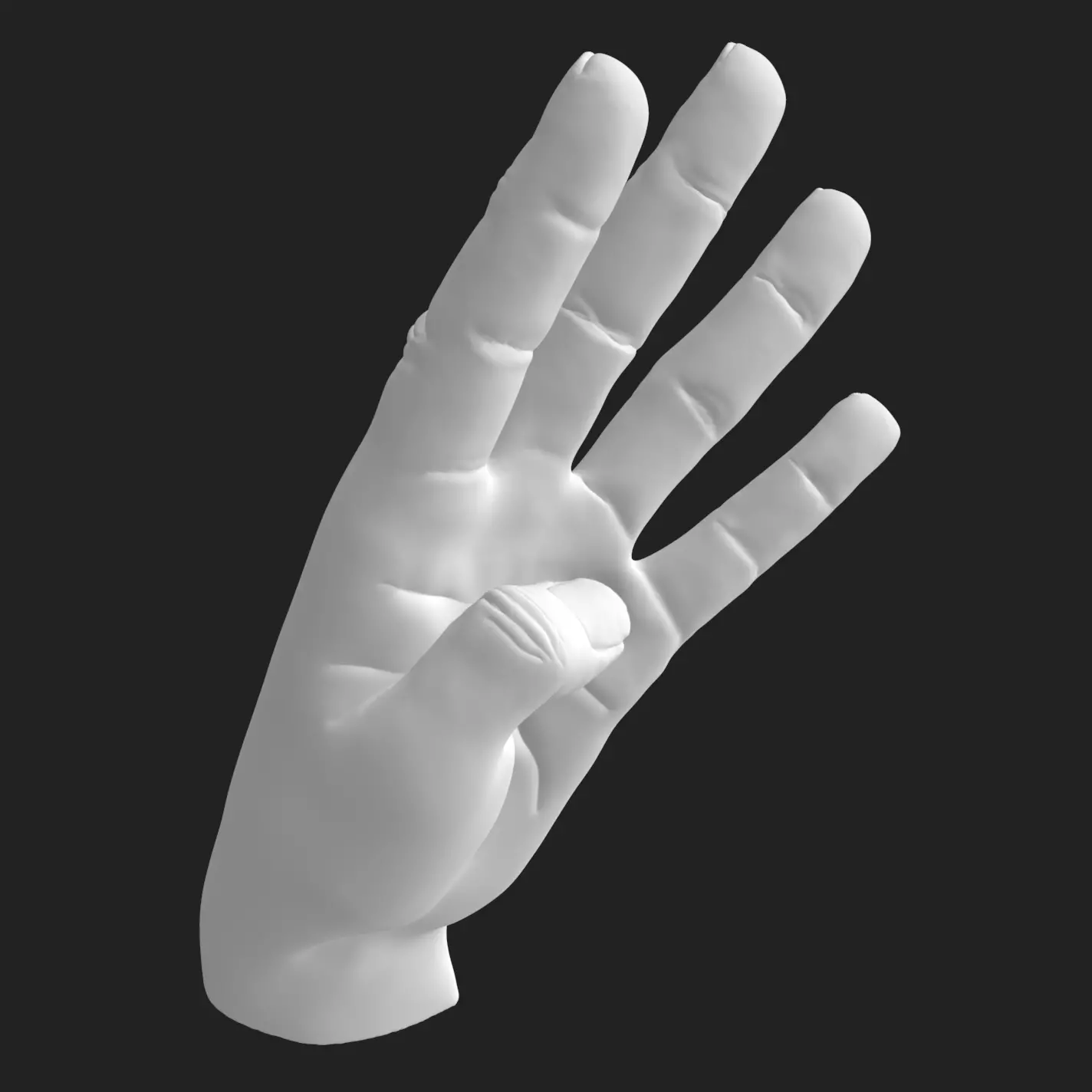 4 Fingers Hand STL - Victory Countdown Decor 3D Printable 3D print model_5