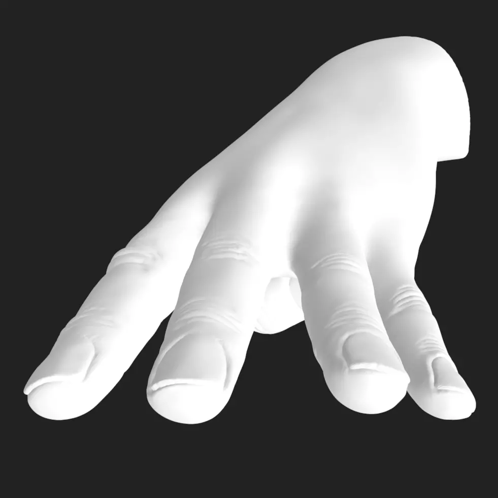 4 Fingers Hand STL - Victory Countdown Decor 3D Printable 3D print model_1