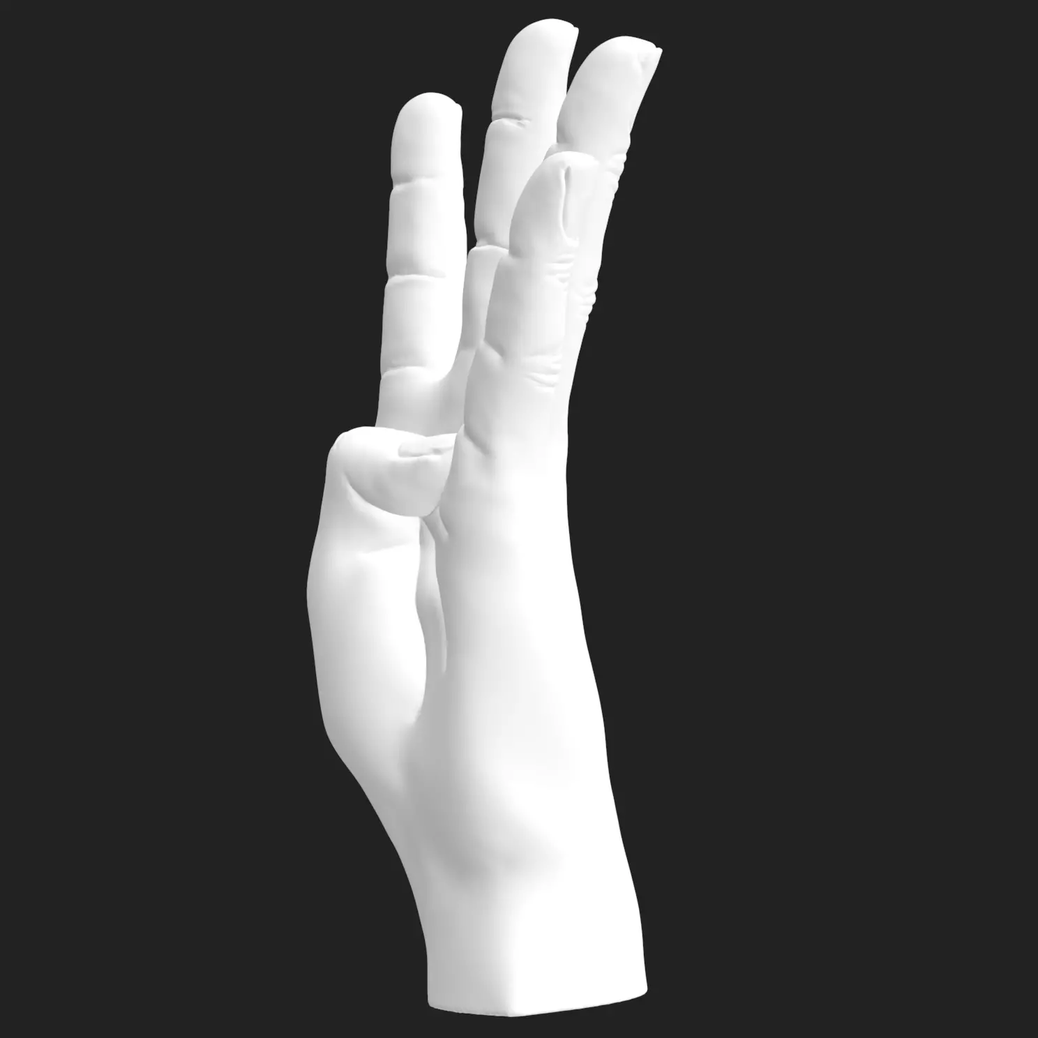 4 Fingers Hand STL - Victory Countdown Decor 3D Printable 3D print model_4