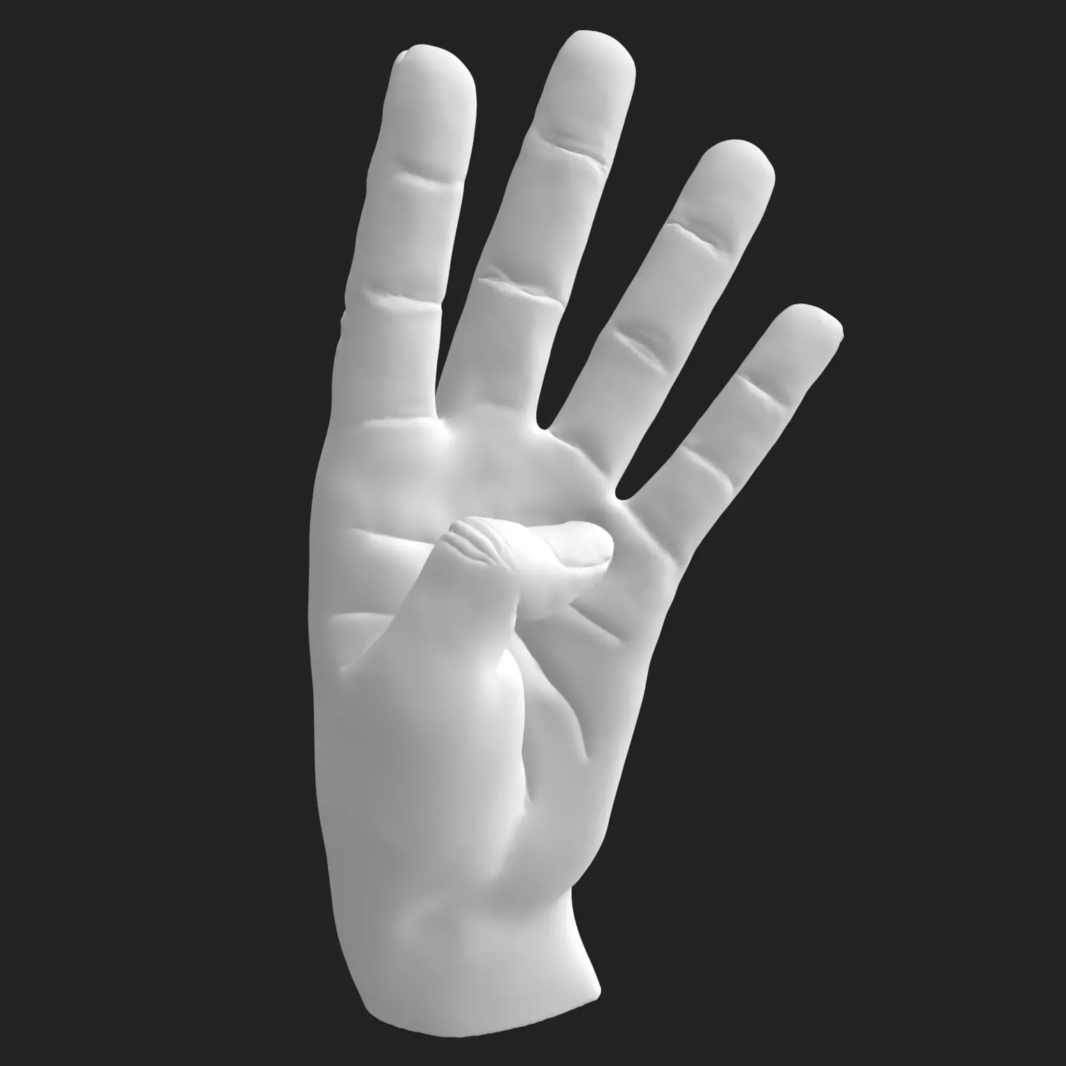 4 Fingers Hand STL - Victory Countdown Decor 3D Printable 3D print model_0