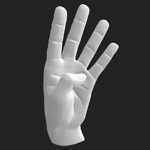 4 Fingers Hand STL - Victory Countdown Decor 3D Printable 