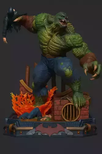 Killer Croc 3D Sculpture STL Model for 3D Printing
