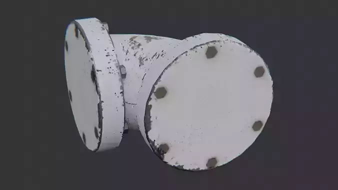 Painted metal pipe elbow