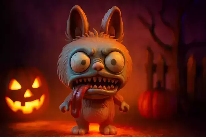 Labubu Creepy Cute Monster Bunny Figurine 3D Printed Toy 