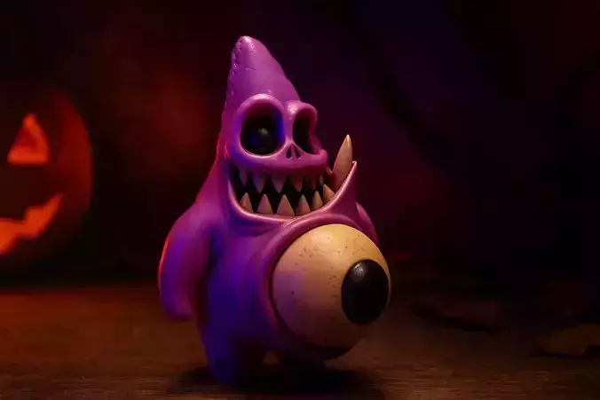 Creepy Patrick Inspired Monster Figurine Horror