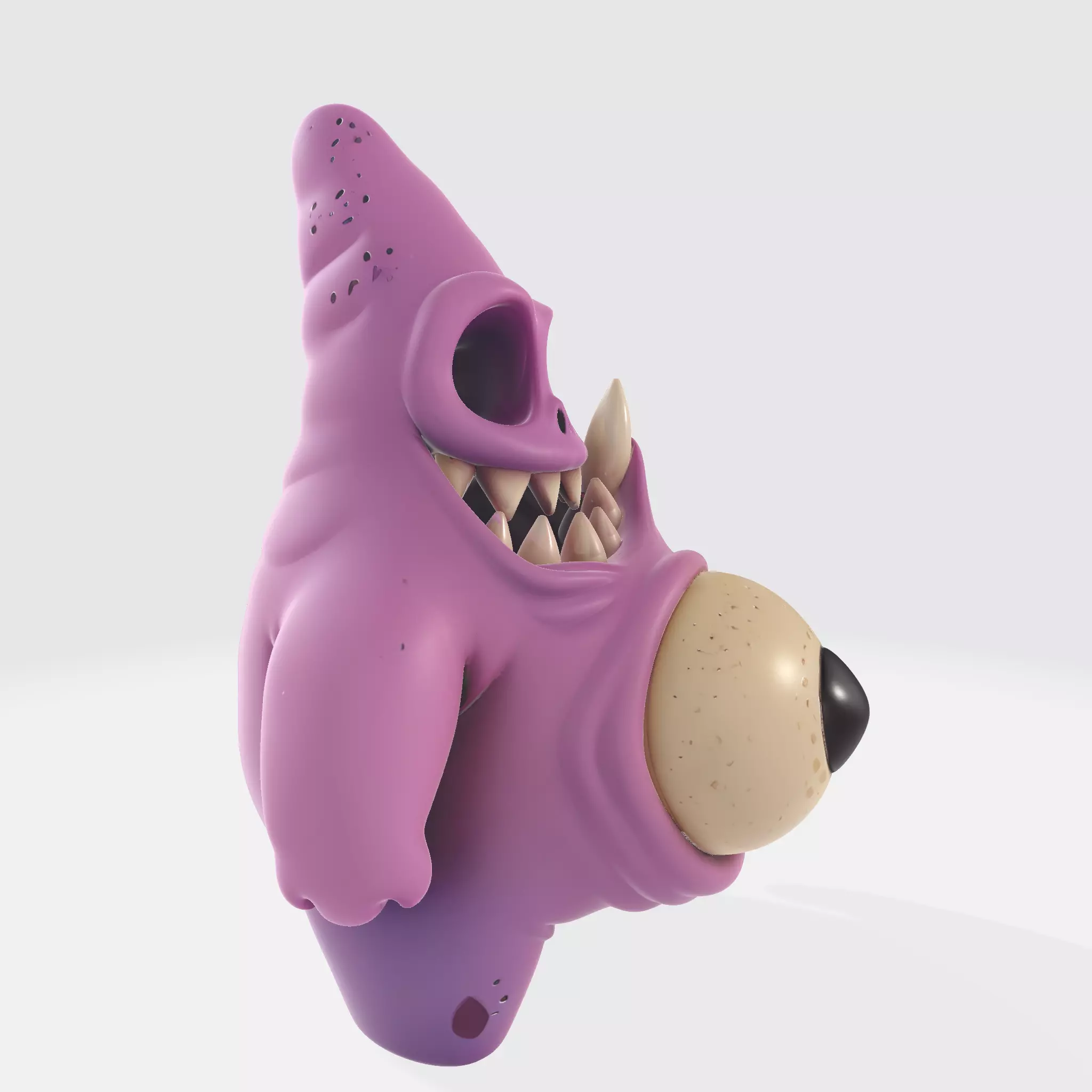 Creepy Patrick Inspired Monster Figurine Horror 3D print model_4