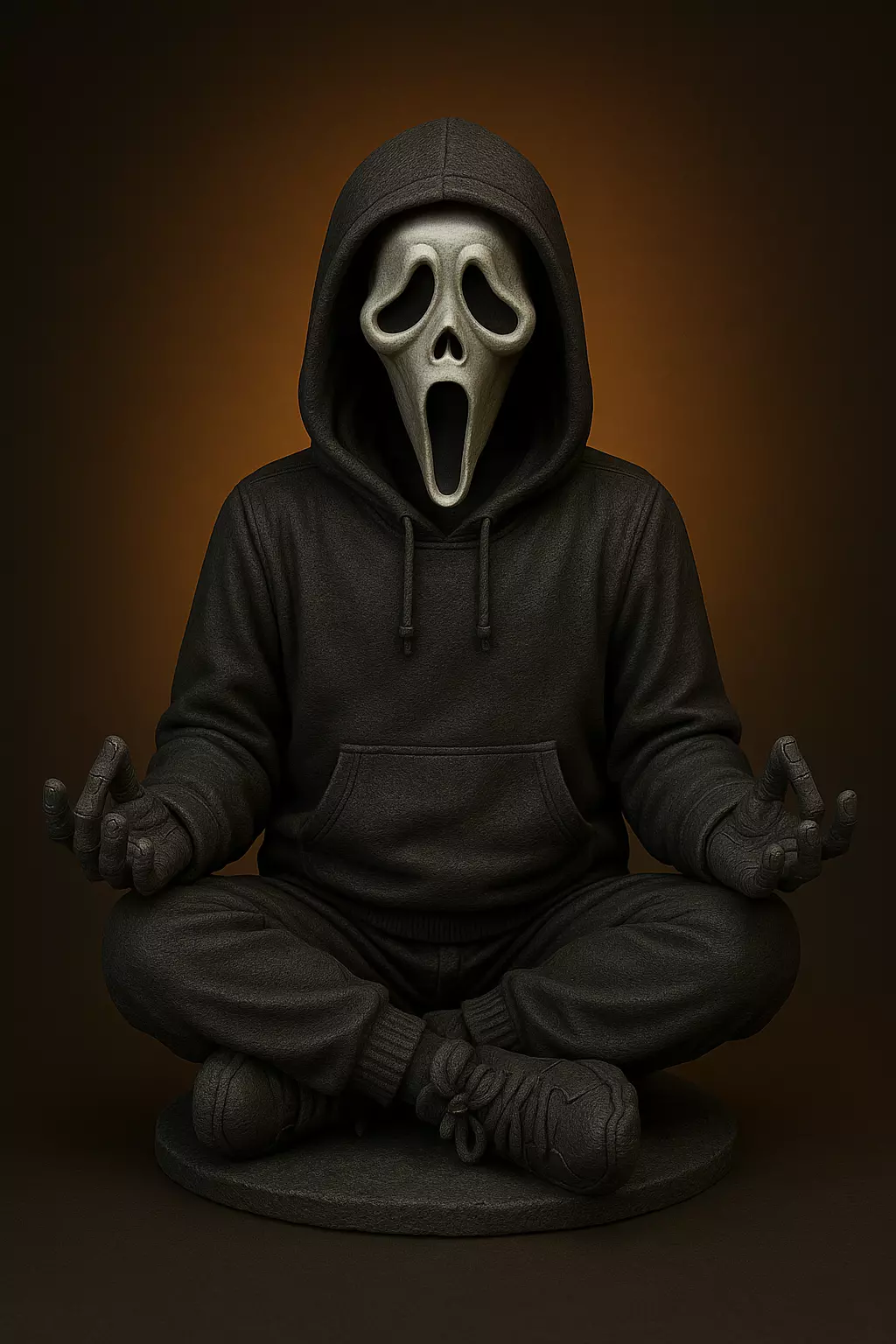 Meditating Ghost Face Horror Statue SCREAM Figurine 3D print model_5