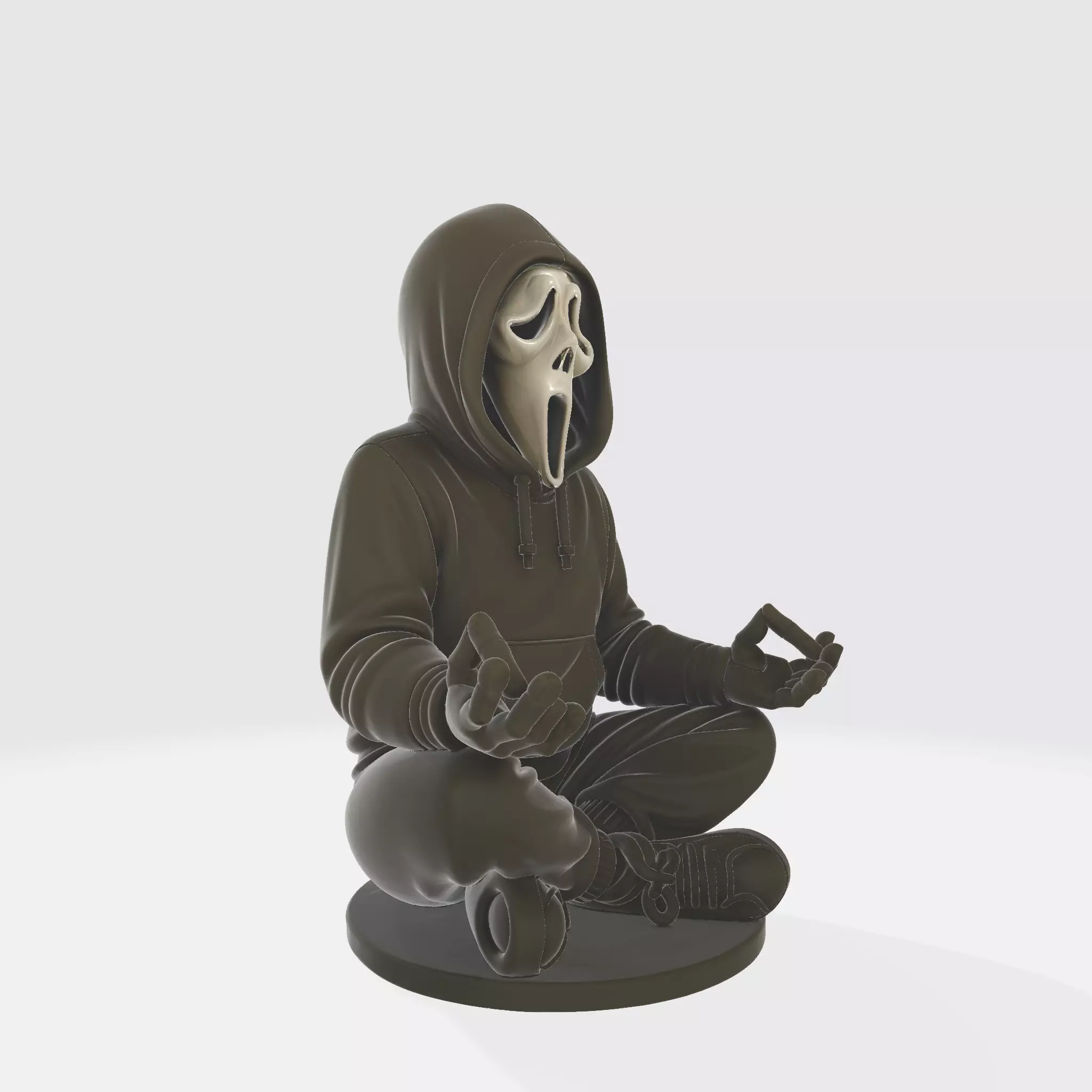 Meditating Ghost Face Horror Statue SCREAM Figurine 3D print model_3