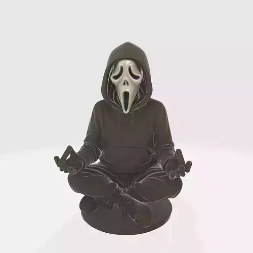 Meditating Ghost Face Horror Statue SCREAM Figurine