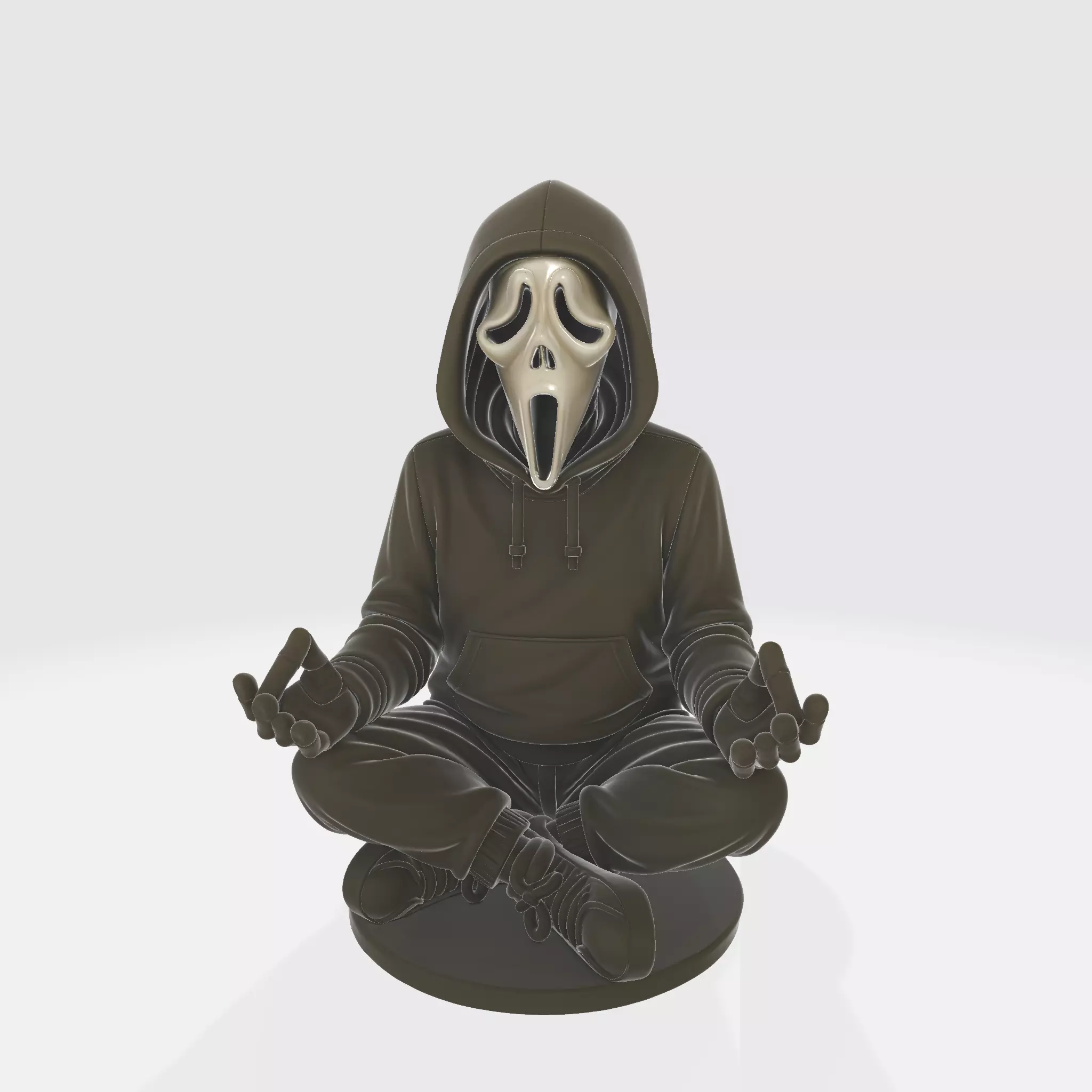 Meditating Ghost Face Horror Statue SCREAM Figurine 3D print model_0