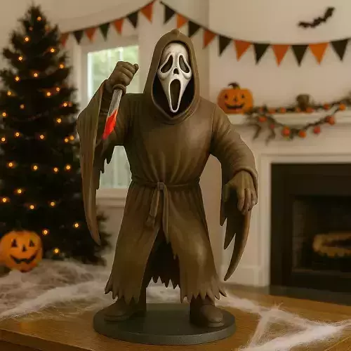 Ghostface Horror Figurine 3D Printed SCREAM Mask Killer Statue 3D print model