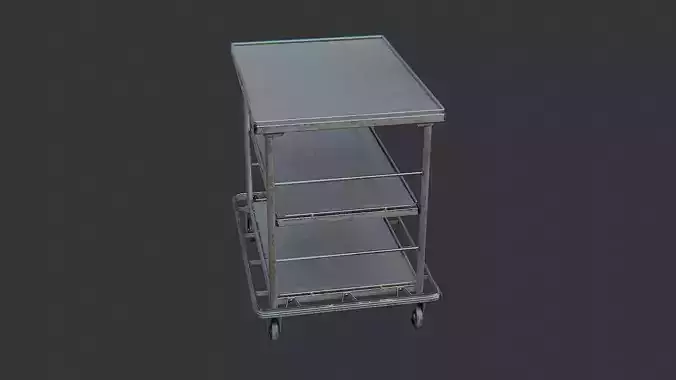 Metal Surgical Cart on Wheels