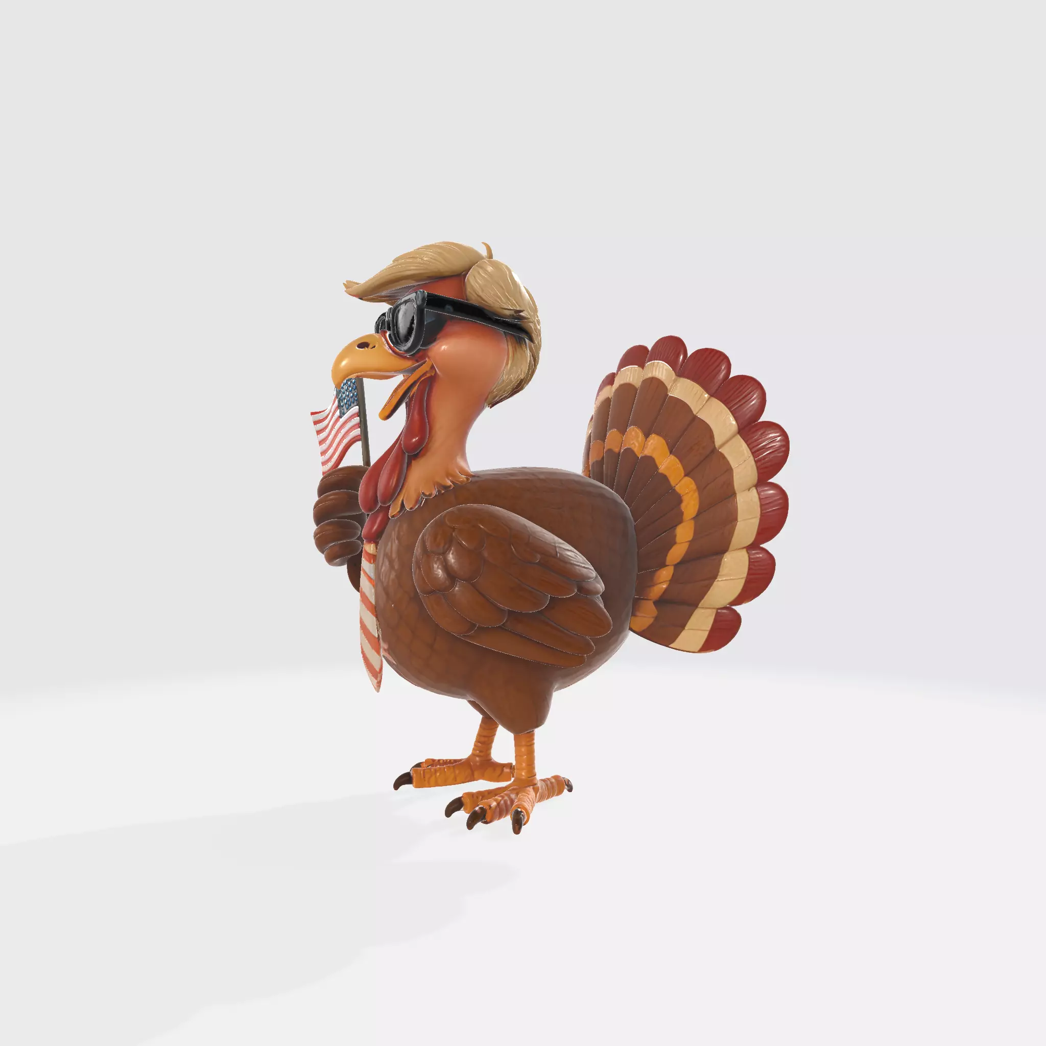 Patriotic Trump Turkey Funny Thanksgiving Decoration Political  3D print model_2