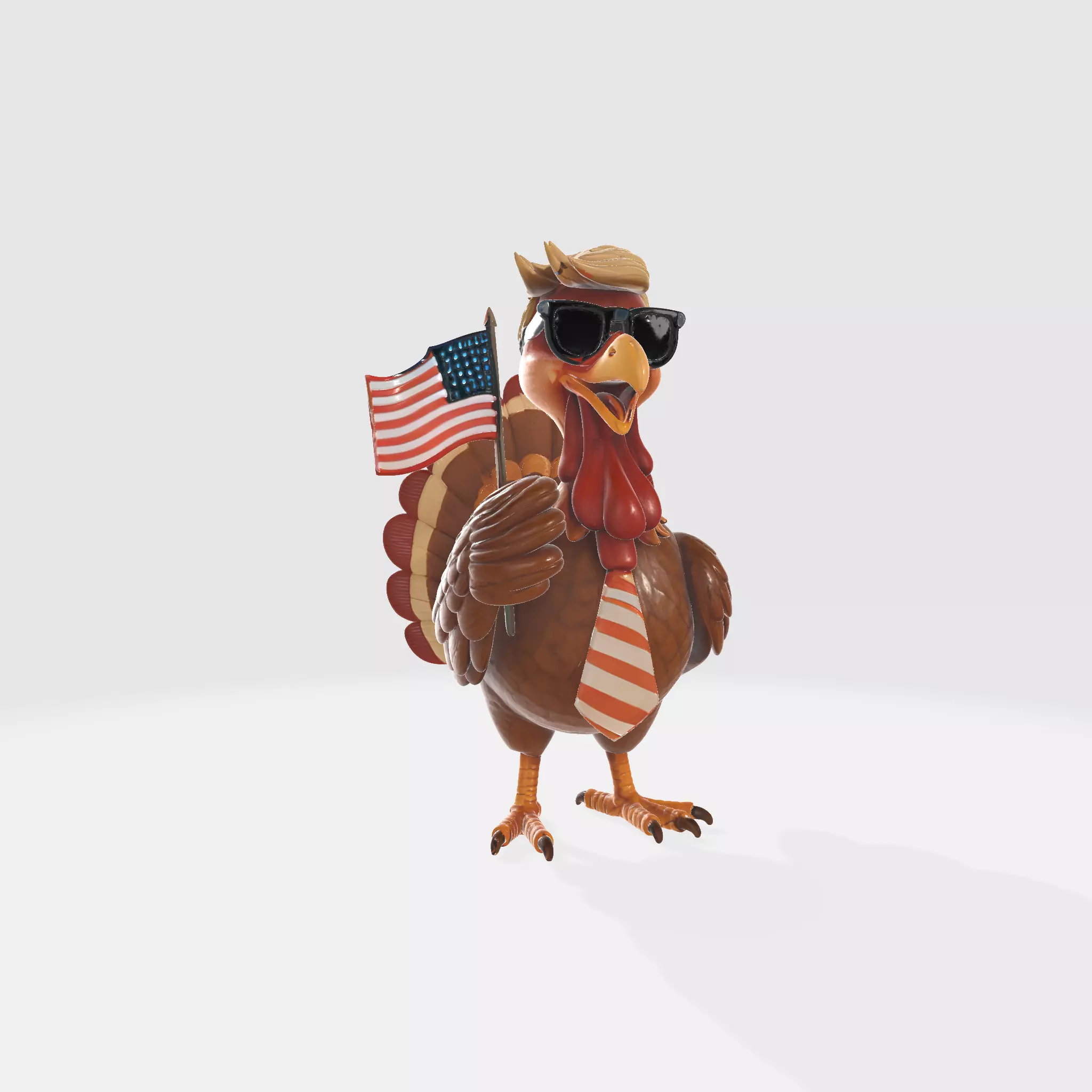 Patriotic Trump Turkey Funny Thanksgiving Decoration Political  3D print model_4