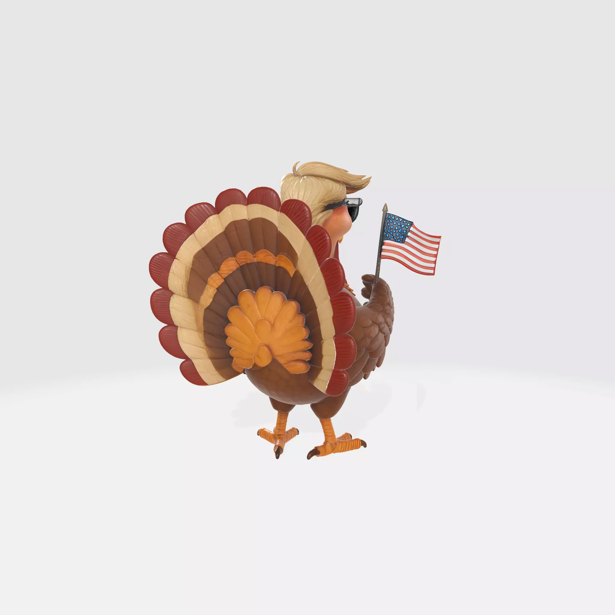 Patriotic Trump Turkey Funny Thanksgiving Decoration Political  3D print model_3