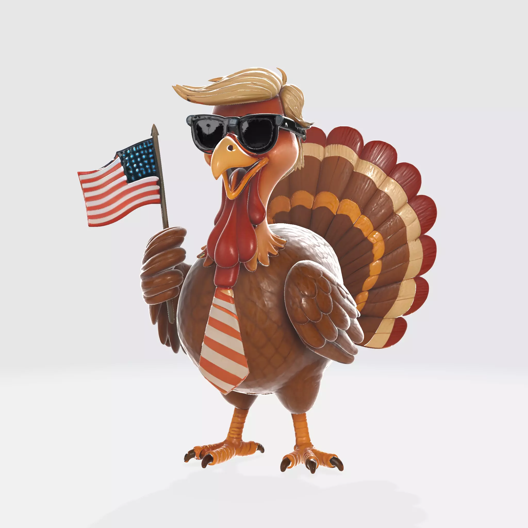 Patriotic Trump Turkey Funny Thanksgiving Decoration Political  3D print model_1