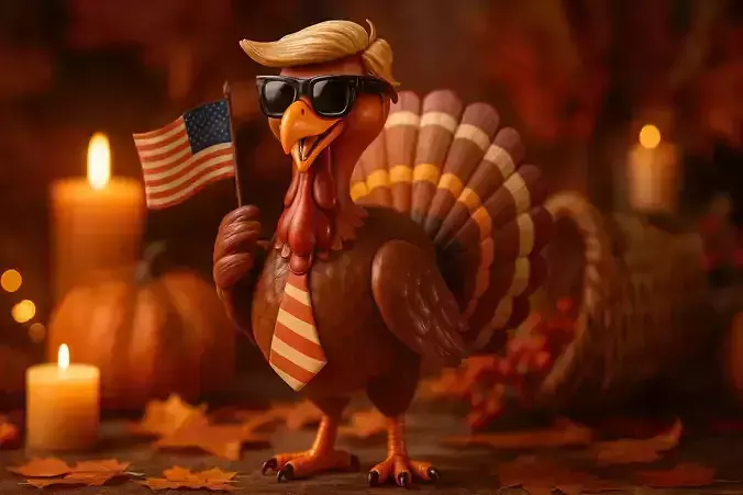 Patriotic Trump Turkey Funny Thanksgiving Decoration Political 