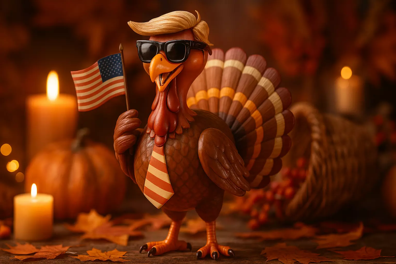 Patriotic Trump Turkey Funny Thanksgiving Decoration Political  3D print model_0