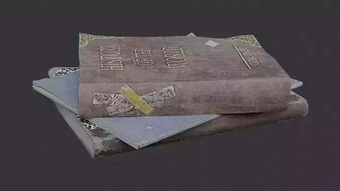 Vintage Yellowed Textbooks Stack