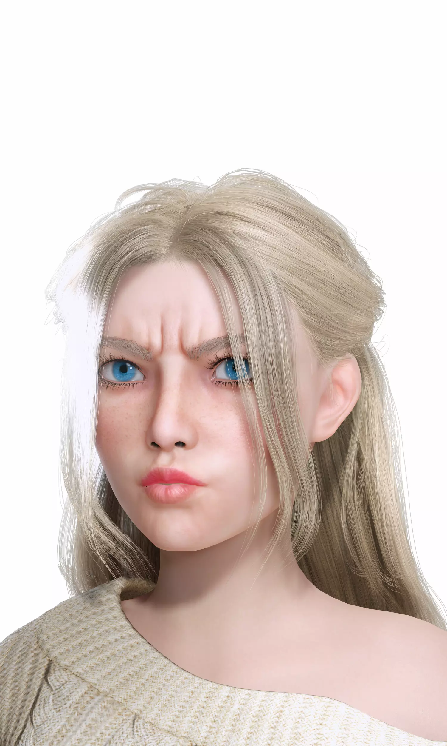 Stylized Female Character Cartoon Casual Outfit Low-poly 3D model_14