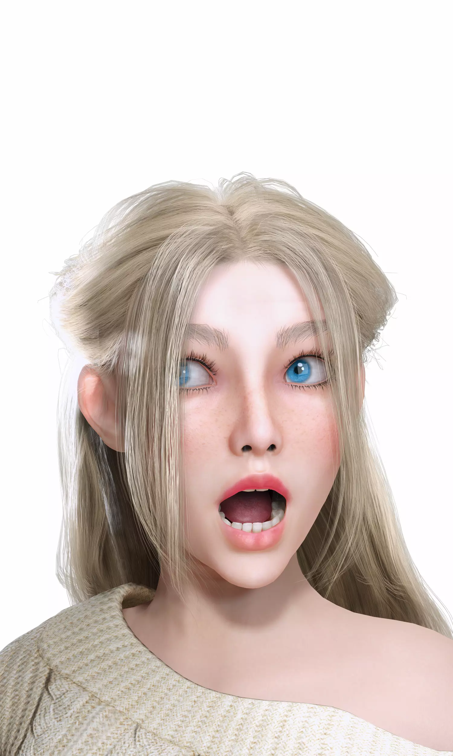 Stylized Female Character Cartoon Casual Outfit Low-poly 3D model_15