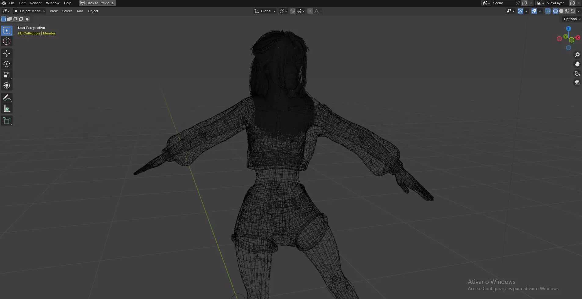 Stylized Female Character Cartoon Casual Outfit Low-poly 3D model_10