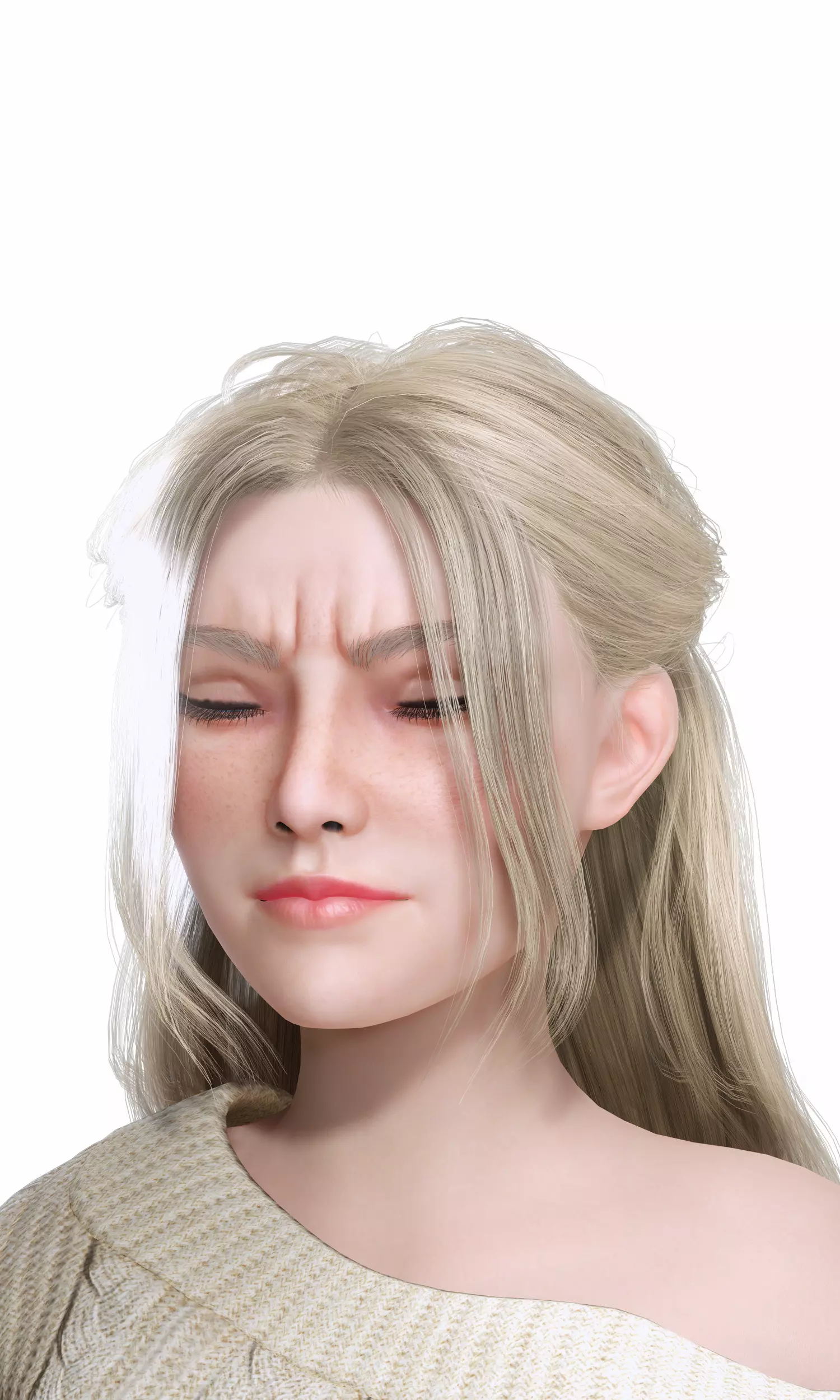 Stylized Female Character Cartoon Casual Outfit Low-poly 3D model_13