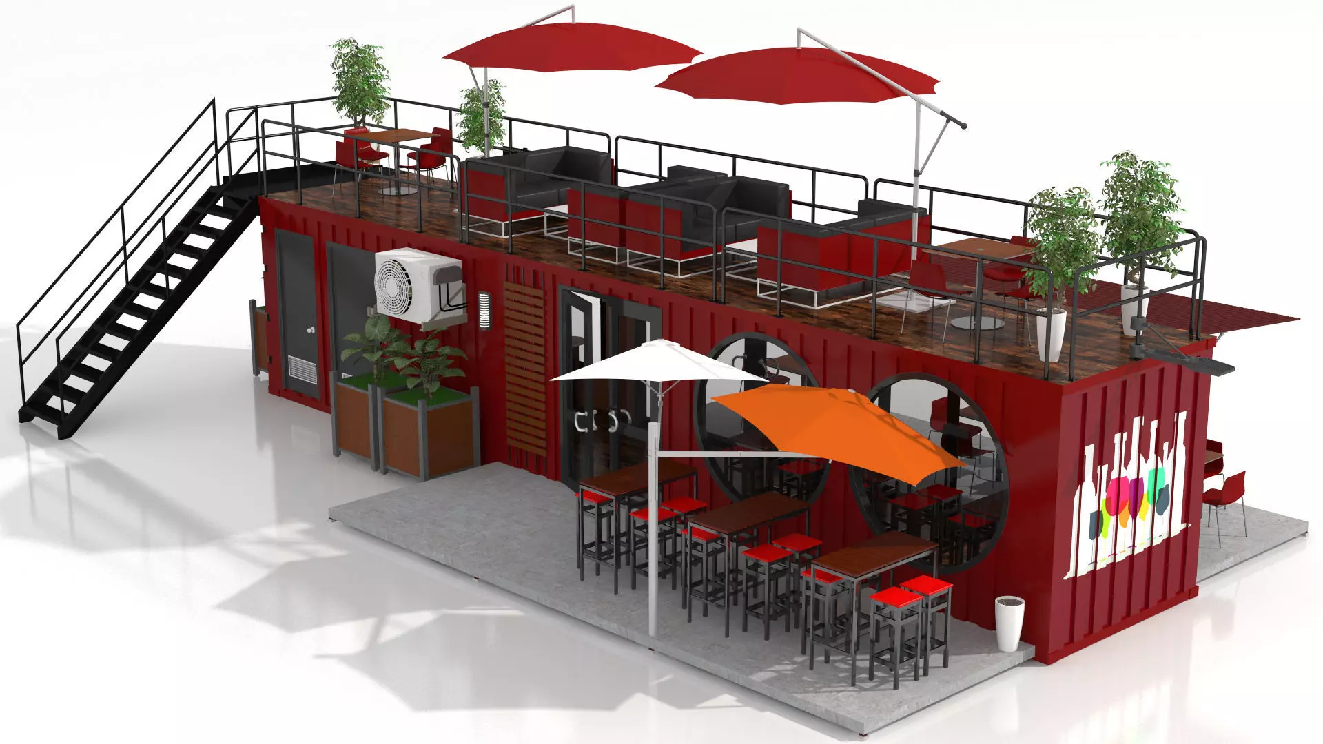 Container Wine Bar 3D model_4