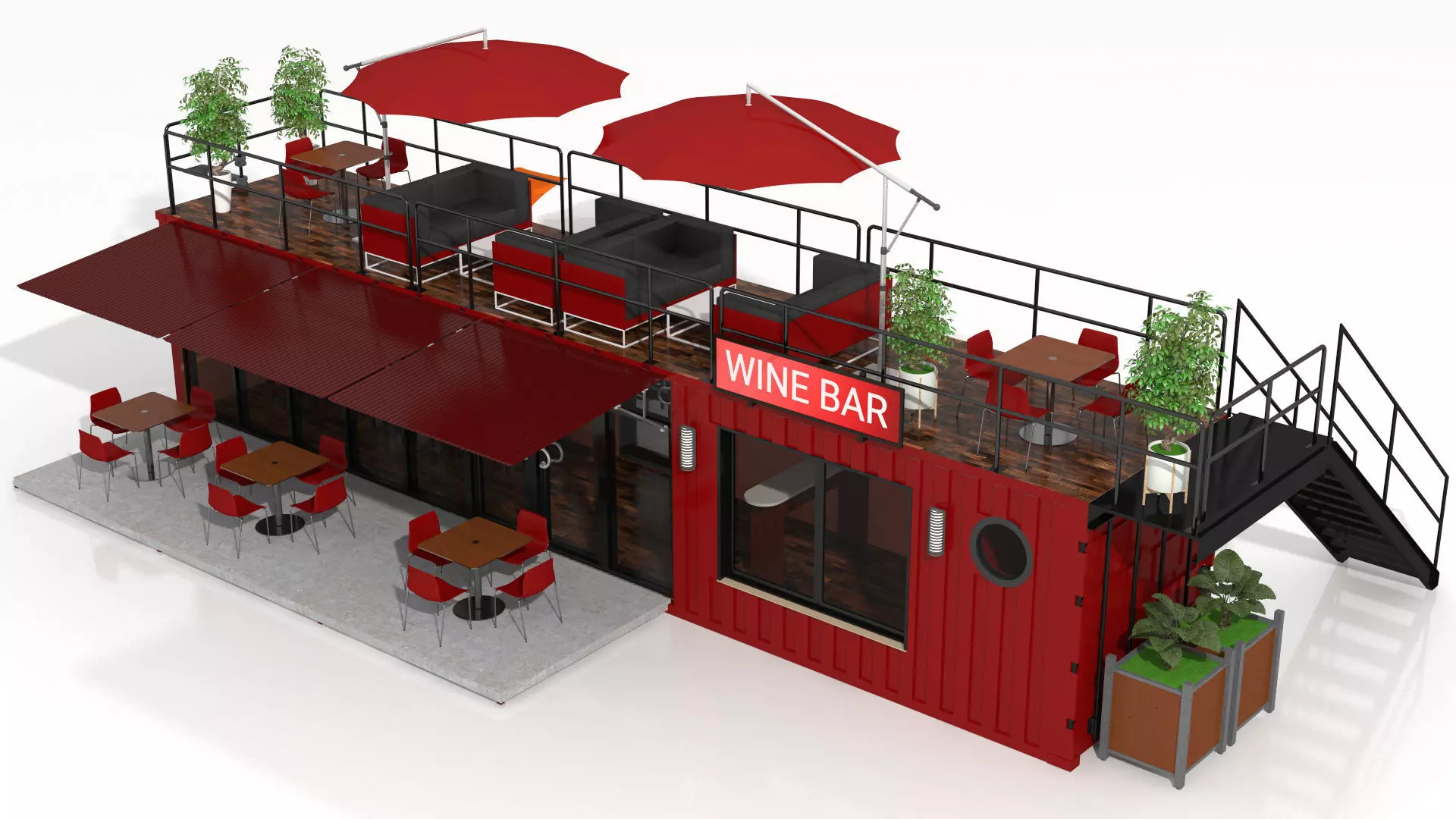 Container Wine Bar 3D model_0