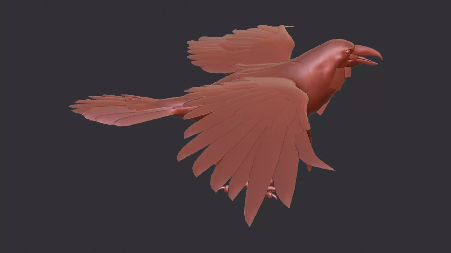 Raven Bird Visual Asset for Rendering Low-poly 3D model_6