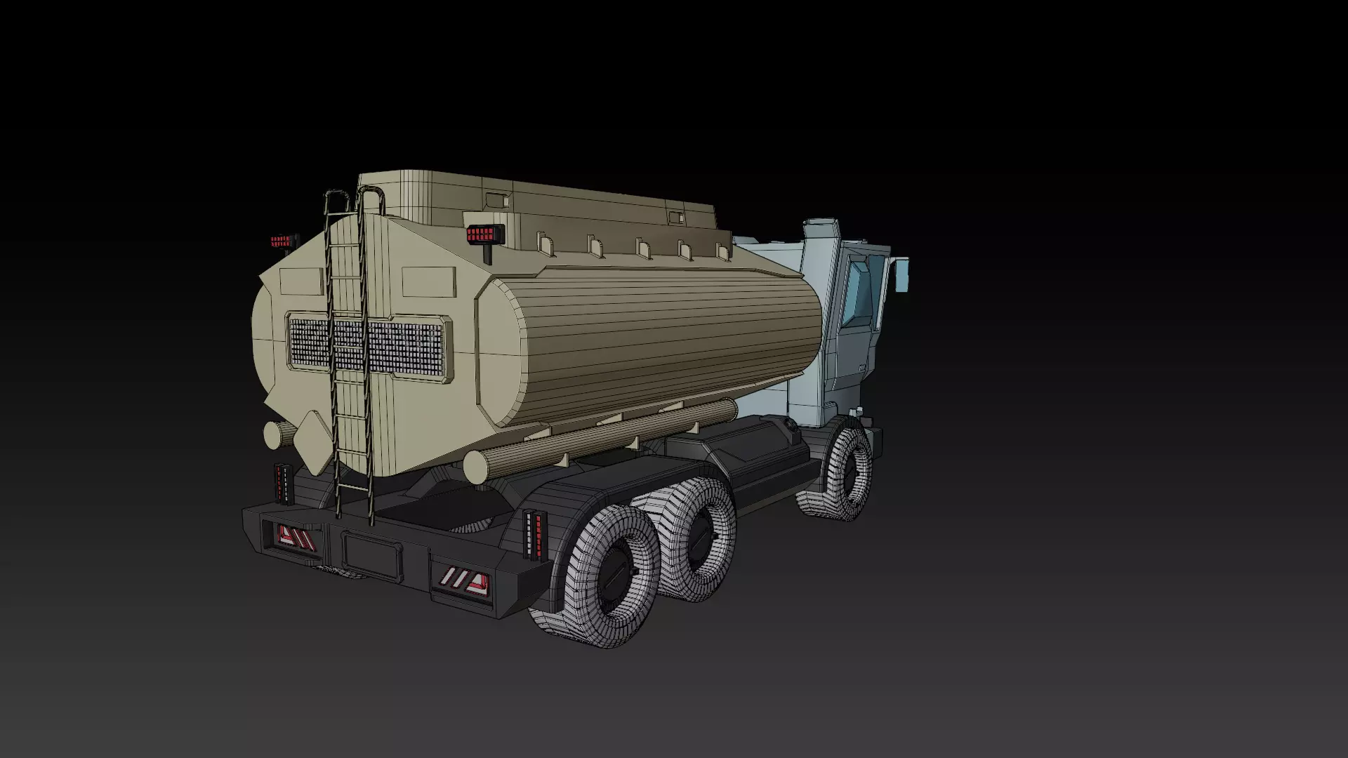 Sci-fi Oil Tanker Low-poly 3D model_7