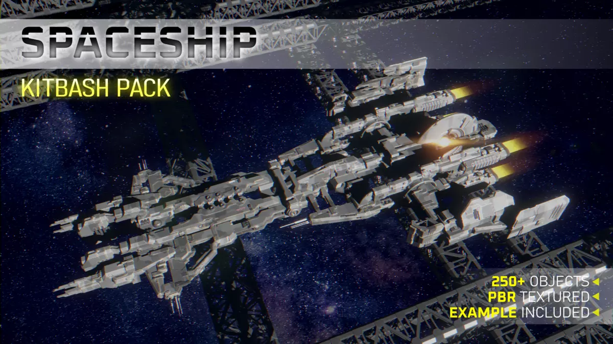 Spaceship Kitbash Pack Free 3D model_0
