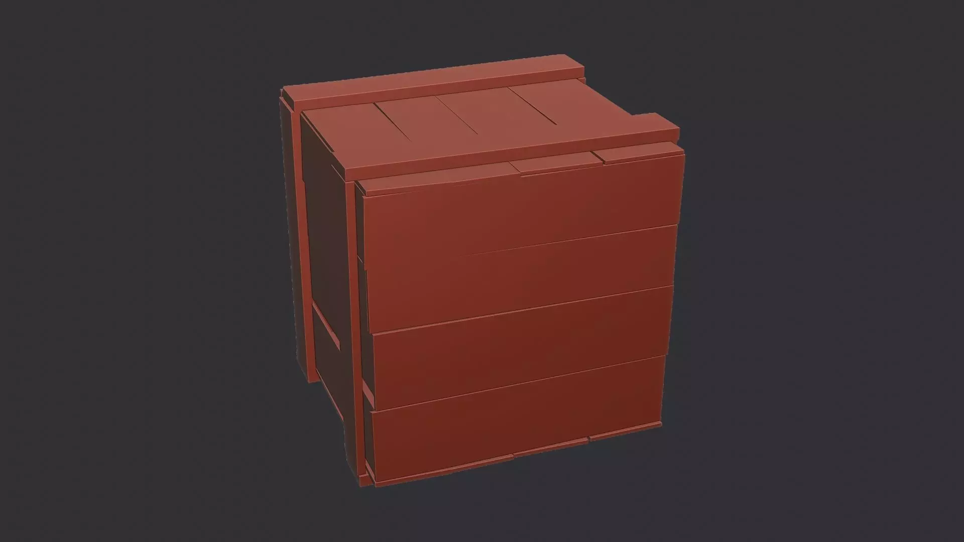 Weathered Wooden Crate Prop for Rustic Scenes Low-poly 3D model_6