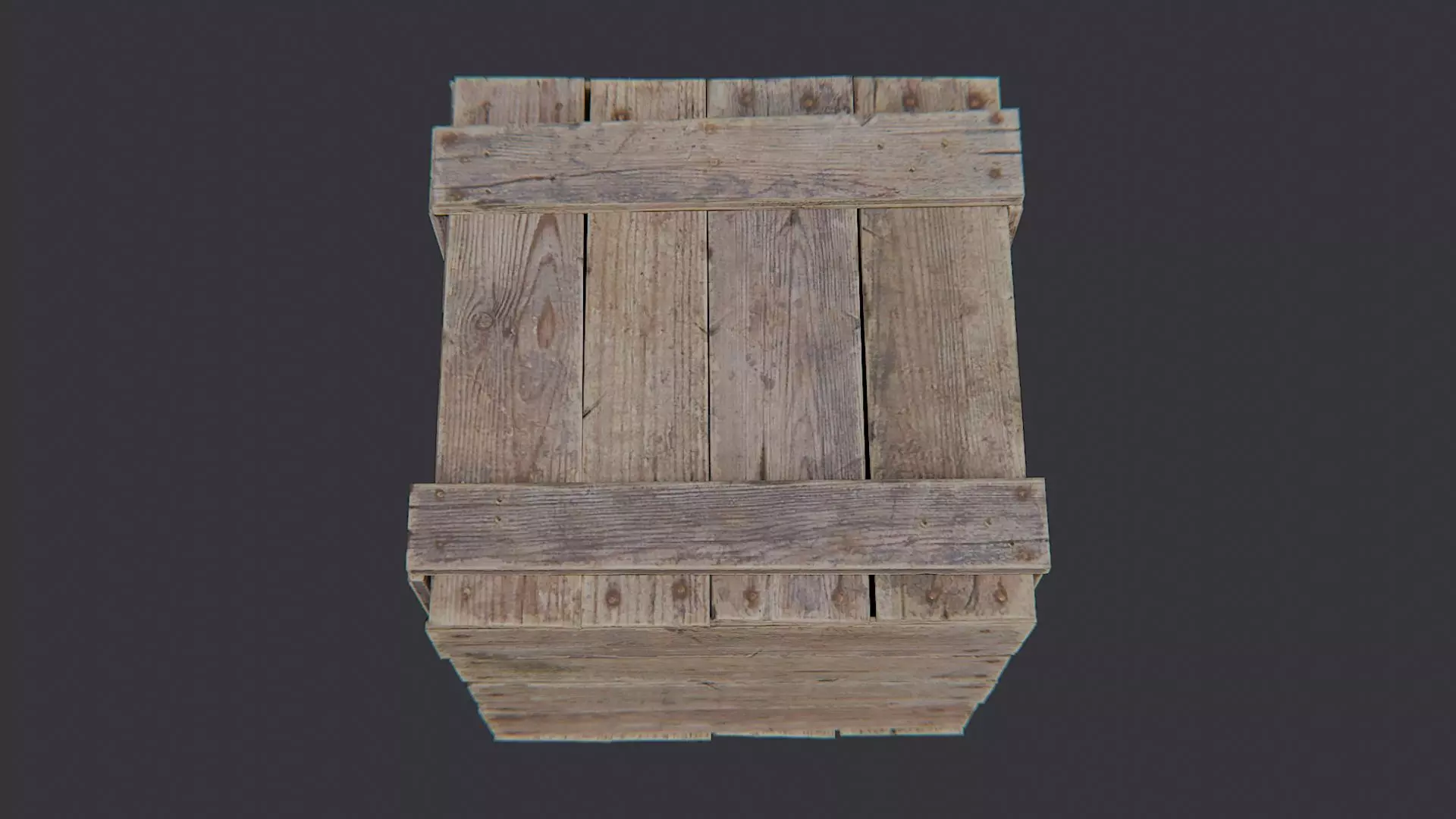 Weathered Wooden Crate Prop for Rustic Scenes Low-poly 3D model_4