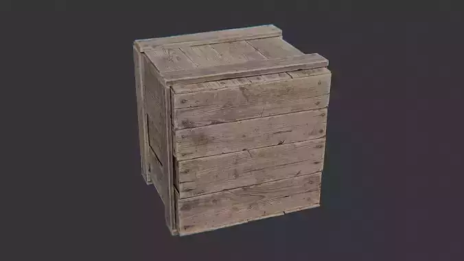 Weathered Wooden Crate Prop for Rustic Scenes