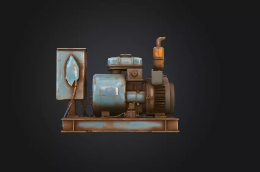 Rustic Generator Low-poly 3D model_5