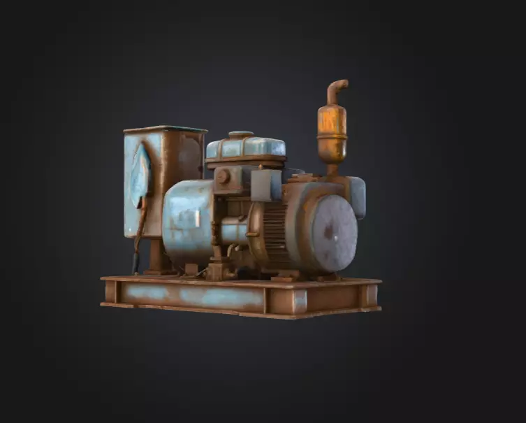 Rustic Generator Low-poly 3D model_4