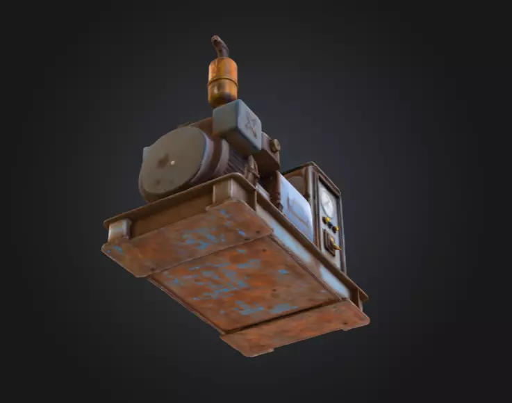 Rustic Generator Low-poly 3D model_13