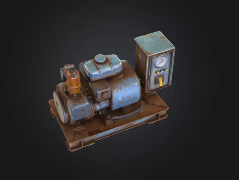 Rustic Generator Low-poly 3D model_11