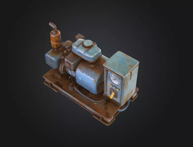 Rustic Generator Low-poly 3D model_10