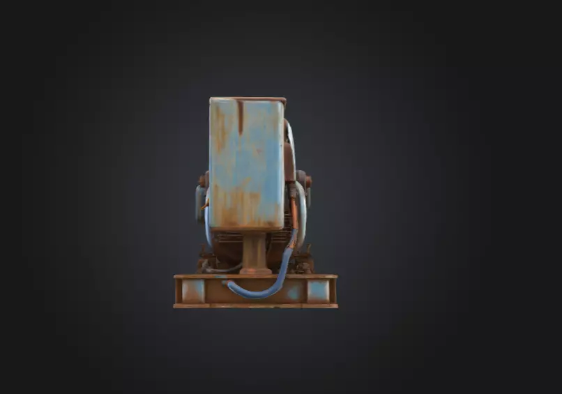 Rustic Generator Low-poly 3D model_7