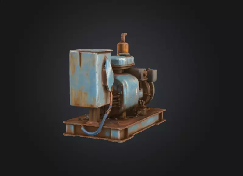 Rustic Generator Low-poly 3D model_6